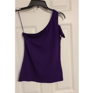 One shoulder purple top